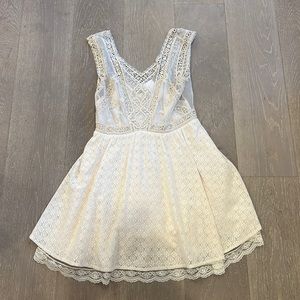 Free people white lace mini dress
